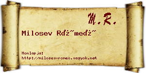 Milosev Rómeó névjegykártya